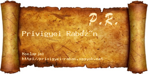 Privigyei Rabán névjegykártya