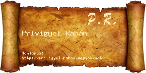 Privigyei Rabán névjegykártya